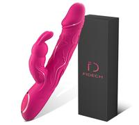 FIDECH Realistic Dildo Vibrator for Women，Rechargeable Adult Sex Toys with Powerful Dual Motor, G Spot Vibrator with 10 Vibrating Modes, Wand Vibrater for Clitoris Stimulation Waterproof (Rose Red)