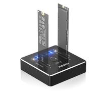 FIDECO M.2 NVMe SATA SSD Cloner Dock, USB 3.2 Gen 2, 20Gbps Dual NVMe SATA SSD Dock, NVMe SSD Cloner, Support Offline Clone, UASP and TRIM, Aluminum Design