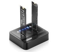 FIDECO M.2 NVMe SATA SSD Cloner Dock, USB 3.2 Gen 2 X 2, 20Gbps M.2 NVMe Cloner Duplicator, Support Offline Clone, UASP and Trim, Black