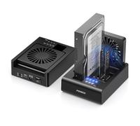 FIDECO M.2 NVMe SSD Cloner and Duplicator, 3-Bay Hard Drive Cloner Dock for M.2 NVMe SSD and 2.5"/3.5" SATA HDD, Hard Drive Reader with Foldable Cooling Fan, Ultimate Heat Dissipation