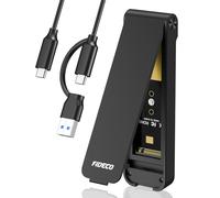 FIDECO M.2 NVMe SSD Enclosure, M.2 NVMe to USB Adapter, USB 3.2 Gen 2 (10Gbps) SSD Reader for M & M+B Key, Sandwich Style Design, Tool-Free Installation, Support UASP and TRIM
