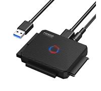 FIDECO USB 3.0 to SATA or IDE Adapter, Hard Drive Reader for 2.5 or 3.5 inch SATA or IDE HDD SSD, with 12V Power Adapter, Driver-free