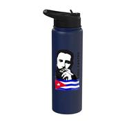 Fidel Castro Cuba Revolution Cigar Demo Flag Stainless Steel Insulated Water Bottle