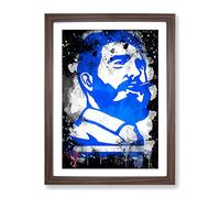 Fidel Castro No.2 Modern Cb Framed Wall Art Print, Ready to Hang Picture for Living Room Bedroom Home Office Décor, Walnut A3 (34 x 46 cm)