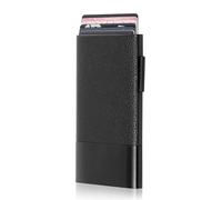 Fidelo Minimalist Wallet for Men - Slim Credit Card Holder Money Clip - RFID Blocking Front Pocket Mens Wallets, PU Leather w/o Money Clip, Minimalist