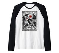 Fides Vincit Malum Templar Knight Faith Conquers Evil Raglan Baseball Tee