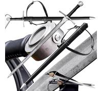 Fidestisan Handmade 43" One Hand Medieval Modern Style Sword 5160 Hand Forged Spring Steel Rivet Pomel Full Tang Armed Sword Props Battle with Sheath