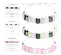 Fidget Anxiety Bracelet Jewelry Pink Purple Adjustable Mood Bracelet Resin Beaded Bracelet Fidget Strand Anxiety Bracelet Spinner Healing Handmade Gift For Women Jewelry Friend Party Birthday