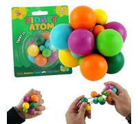 Fidget Atom Age 3+ for Kids, Adults Desk Toy Atomic Stress Balls, Colorful Educational Sensory Balls, Classroom Performance Gifts, Party Bag Fillers for Kids, Elasticated Fidget Toy 3+Y