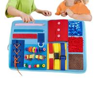 Fidget Blanket - Busy Sensory Therapyy Blanket, Soft Fabric Construction, Portable Fine Motor Skill Stimulation | Soothing Hands On Engagement For Special Needs Preschool Classroom Use