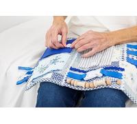 Fidget Blanket for Adults with Dementia w/Ten Dementia Gadgets & Activities, Best Gifts for Dementia Patients, 20 X 12 in, Blue Busy Blanket for Dementia Patients, Dementia Activities for Seniors