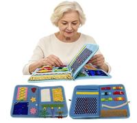 Fidget Blanket for Dementia & Alzheimer’s Adults, 16-in-1 Multi-Page Sensory Activity Mat, Calming Therapeutic Fidget Toy for Seniors, Autism & Anxiety, Portable & Machine Washable