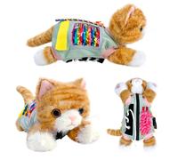 Fidget Blanket for Dementia, Fidget Cat Blanket for Elderly, Fidget Sensory Cat Blanket for Seniors with Alzheimer’s, Dementia Products for Elderly, Sensory Fidget Blanket