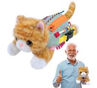 Fidget Blanket for Seniors with Dementia - Sensory Activity Blanket with Cat Design, Soothing Alzheimer's Activity Blanket for Adults & Care Needed