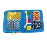 Fidget Blanket, Soft Sensory Lap Blanket & Tactile Activity Mat for Adults with Dementia & Alzheimer's, Features Buttons and Buckles, Portable Flip-Style Design for Memory Care, Anxiety Relief