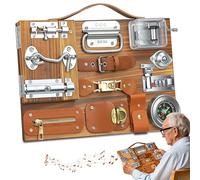 Fidget Busy Board for Seniors with Dementia & Alzheimers, Sensory Calming Activities Memory Games, Fine Motor Skills Activities, Anxiety Relief Aids for Autism ADHD Ad