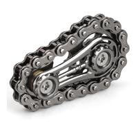 Fidget Chain Spinner Age 3+, Assemble Fidget Spinner Ring Toys for Kids Adults, Metal Sprocket Gear Sensory Bike Chain Gears Cube, EDC Novelty Stress Relief Hand Roller Kinetic Desk Office Gift