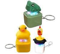 Fidget Clicker, Fun Animal Design with Sound & Light Effects, 3 Pieces, Keychain Sound Fidget Toys, Button Finger Clicker, Helps Reduce Stress & An̂xíety, for Kids Teens and Adults