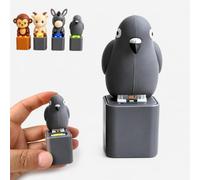 Fidget Clicker Keychain, Portable Keyboard Button With LED Light, Stress Relief Animal Keychain For Office, Desk, And Everyday Use (C*1PC)