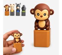 Fidget Clicker Keychain, Portable Keyboard Button With LED Light, Stress Relief Animal Keychain For Office, Desk, And Everyday Use (A*1PC)