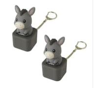 Fidget Clicker Keychain, Portable Keyboard Button With LED Light, Stress Relief Animal Keychain For Office, Desk, And Everyday Use (D*2PCS)