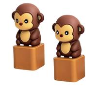 Fidget Clicker Keychain, Portable Keyboard Button With LED Light, Stress Relief Animal Keychain For Office, Desk, And Everyday Use (A*2pcs)