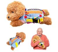 Fidget Dog Blanket for Elderly, Fidget Sensory Blanket for Dementia, Gift and Activities for Seniors with Alzheimer’s or Dementia, Sensory Fidget Toys