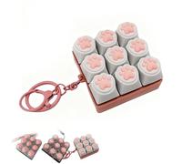 Fidget Keyboard Clicker, 9-Key Silent Cat Paw Keychain Toy for Anxiety Relief and Focus, Perfect for Office Desk as a Gift (White) (White)