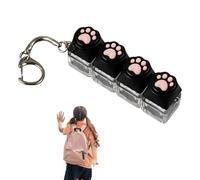 Fidget Keyboard, Keyboard Fidget Toy, Clicker Fidgets Toy, 4 Keys Finger Caps With Lamp Keychain, Stress Relief And Focus Enhancer, Built To Last For Adults Kids, Travel Home School Use