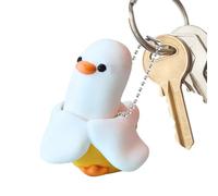 Fidget Keychain - Funny Duck Key Chain | Small Squeaky Sound Stress Sensory Toys | for Adults Men Kids Students Backpack Purse Wallet Luggage Car Office School Birthday