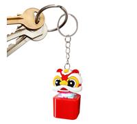 Fidget Keychain,Lion Dance Shape Keyring Purse Charm Colorful Lights | Lion Dance Button Keychain - for Boys Girls Children Nursery Road Trip Car Traveling Business Trip Home