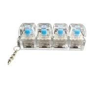 Fidget Keychain Mechanical Keyboard Decompression Device, 4 Shape-Shifting Buttons for Portable Anxiety Relief, Stress and Focus Aid for Students, Office Workers, and Adults (Transparent)