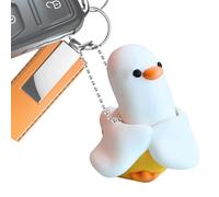 Fidget Keychains - Banana Duck Key Chain Clicker | Small Squeaky Sound Stress Sensory Toys - for Adults Men Kids Students Backpack Purse Wallet Luggage Car Office School Birthday