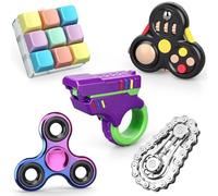 Fidget Pad Clicker Keyboard Sprocket Chain Spinner Toy for Kids Adults, Hand Spinners Sensory Toy Fidget Pack for Stress Relief, Party Favor Birthday Bag Filler Cool Gadget