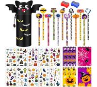 Fidget Pen Erasable Pen Set - Halloween Kawaii 2-in-1 Pencil Case - with Thermo-Sensitive Eraser Ink (Chauve-Souris (2))