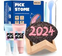 Fidget Picking Stone Kit for Anxiety Relief, 2Pcs Pick and Peel Stone Kit, Skin Picking Fidget Toys, Pick Peel Calming Stone, Adult Fidget Toys, Picky Pad Stone, Picking Rock, White Elephant Gift