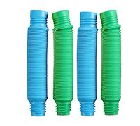 Fidget Pop Tube Toys for Kids and Adults, 4 X-large Pop Multi-Color Tubes Sensory Toy (Blue&Green)