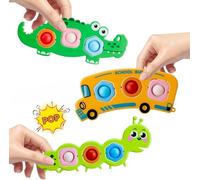 Fidget Popper Sensory Baby Toys - Pop it Fidget Toys for Toddler Animal Montessori Toy for Airplane Travel Essential Activities, Autism Autistic Gifts for Babies Toddlers 12+ Month 1 2 3 Year Old
