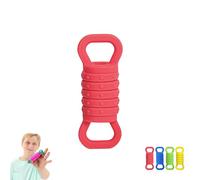Fidget Pullys - 4 Pack - Finger Size Fidget Fun for Kids & Adults, Small Silent Sensory Fidgets Pulleys for Anxiety Relief, Safe Silicone Fidget Toy Set, ADHD Tools for Classroom or Office (Red)
