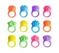 Fidget Ring - 12 Piece Sensory Rings, Silicone Fidget Toys for Hands, Stress Relief and Focus Aid, Kids Adults Play Classroom School Home Travel, Relaxation and Mindfulness Tool