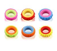 Fidget Ring 6 Pack, Sensory Fidget Toys Multicolor Quiet Textured Spinner Rings for Classroom Office Calming Stress Relief Fidget Rings for Kids and Adults with ADHD Autism Anxiety