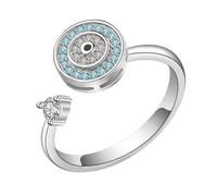 Fidget Ring - Copper Adjustable | Cubic Zirconia Rotating Ring, Stress Relief Jewelry for Men and Women, Helps Focus on , Relaxation , Daily Use Accessory, Se référer à la description