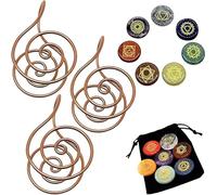 Fidget Ring,Copper Palm Ring Reiki Spiral Hand Rings for Meditation & Energy relaxing, Handmade Copper Cuffs for Crystal Work,Meditation for Women & Men,Simple Stress Relief Toy (10pc)