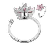 Fidget Ring Flower Design - Copper Adjustable Rotating Zircon Stress Relief Jewellery | Spinner Comfort Accessory For Focus Travel Public Speaking