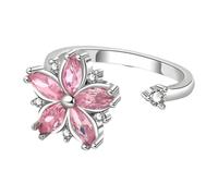 Fidget Ring, Flower Design Rings, Wearable Gentle Texture Adjustable Fit Timeless Appeal Inner Rotation Daily Comfort Mood Enhancer, Meditation Aid Stress Reduction for Women, Workplace, Airplane
