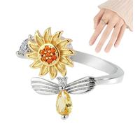 Fidget Rings - Adjustable Calming Finger Ring, Stress Relief Toys for Men Women, Office Classroom Exercise, Airplane Work Travel, Meeting, Valentine's Day Birthday Wedding Gift