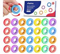 Fidget Rings for Kids Adults - 36 Pc Silent Sensory Spinner toys for Autism & ADHD, Anxiety Relief Fidget Toys for Kids Adults, Portable Finger Rings for Classroom Home Travel Party Favours.