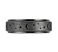 Fidget Rings for Women - Rotating Finger Jewelry | Hollowed Star and Moon Adjustable Fidget Ring for Classroom Stress, Focus Travel, Adult Student Meditation Aid, Public Speaking Airplane