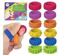 Fidget Sensory Rings for Autism, 12-Pack Fidget Ring for Kids Adults, Anxiety & Stress Relief Finger Toys for Kids Focus & Sensory Stimulation-Quiet Fidgets Against Anxiety in The Classroom