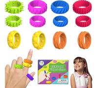 Fidget Sensory Rings For Autism, 12pcs Fidget Rings Anxiety Relief For Kids, Silicone Portable Fidget & Finger Toys, sensory fidget toys fidget toys for adhd Classroom